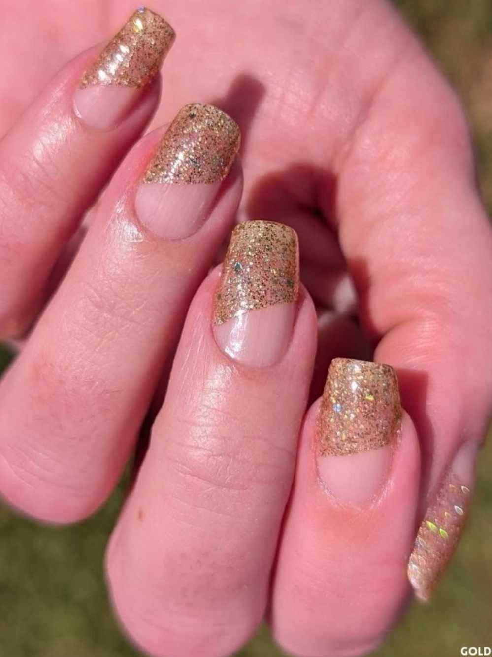 *Exclusive* Color Street: Golden Parlor | Gold French Tips Glitter Sparkle Party